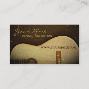 Elegante klassische Gitarre Vintage Grunge Visitenkarte