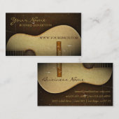 Elegante klassische GitarreVintager Grunge Visitenkarte (Vorne/Hinten)