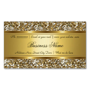 Elegante Klassische Gold-Faux-Glitter-Optik Geschä Magnetische Visitenkarte