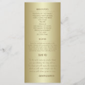 Elegante, klassische Gold-Hochzeitsprogramm Rackka Programm (Rückseite)
