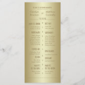 Elegante, klassische Gold-Hochzeitsprogramm Rackka Programm (Vorderseite)