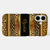 Elegante klassische Gold Mixed Animal Print Case-Mate iPhone Hülle (Rückseite (Horizontal))