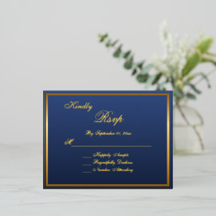 Elegante klassische goldene Schrift Hochzeit RSVP Folie Einladungspostkarte