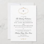 elegante klassische Goldhochzeit Einladung (Vorderseite)