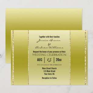 Elegante, klassische Goldhochzeit Einladung