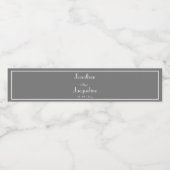 Elegante klassische Gray Wedding Water Bottle Labe Wasserflaschenetikett (Einzelnes Label)
