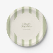 Elegante klassische grüne Streifen Babyparty