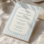 Elegante klassische hellblaue beige gestreifte Hoc Einladung