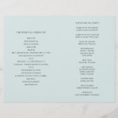 Elegante klassische Hochzeit. Blaues Programm (Rückseite)