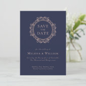 Elegante klassische Hochzeit der Marine Save The Date (Stehend Vorderseite)