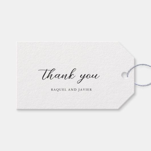 Elegante klassische Hochzeit Geschenkanhänger (Vorderseite (Horizontal))