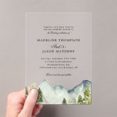 Elegante klassische Hochzeit im Bergwald Acryleinladungen (Insitu (Handheld))