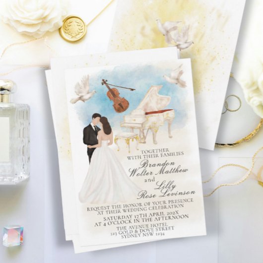 Elegante klassische Hochzeit mit Bride & Groom Pia Einladung