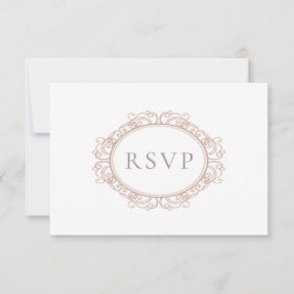 Elegante, klassische Hochzeit mit Elfenbeinkupfer RSVP Karte