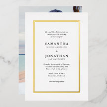Elegante klassische Hochzeit mit Goldfolienrand Fo