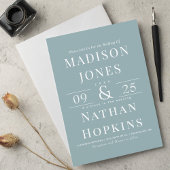 Elegante klassische Hochzeit mit modernem Meerglas Einladung