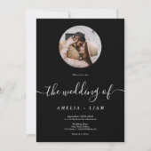 Elegante klassische Hochzeit mit Schwarz-weißem Fo Einladung (Vorderseite)