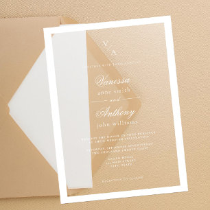 Elegante klassische Hochzeit mit weißem Rand Acryleinladungen