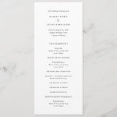 Elegante klassische Hochzeit Programm (Vorderseite)