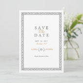 Elegante klassische Hochzeit Save the Date (Stehend Vorderseite)