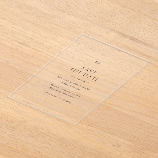 Elegante klassische Hochzeit speichern Sie das Dat Acryleinladungen (Ablage )