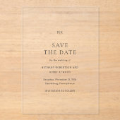 Elegante klassische Hochzeit speichern Sie das Dat Acryleinladungen (Vorderseite)