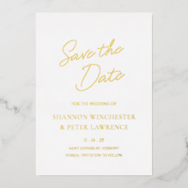 Elegante klassische Hochzeit speichern Sie das Dat Folieneinladung
