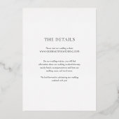 Elegante klassische Hochzeit speichern Sie das Dat Folieneinladung (Rückseite)