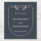 Elegante klassische Hochzeit und Blush Pink Weinetikett (Einzelnes Label)