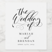 Elegante klassische Hochzeit Weinetikett (Einzelnes Label)