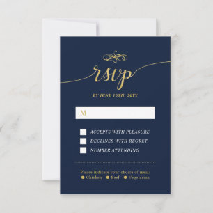 Elegante klassische Hochzeits-RSVP-Einlagekarte RSVP Karte