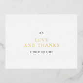 Elegante klassische Hochzeitsfolie Danke Karte (Vorderseite)