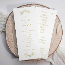 Elegante klassische Hochzeitsprogramme im Vintage-