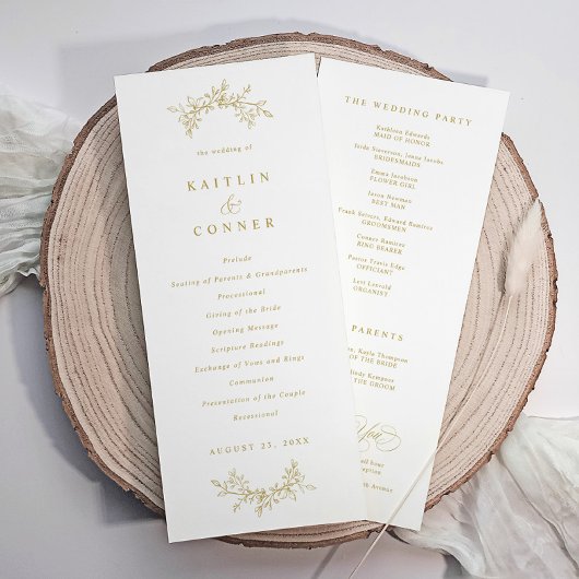 Elegante klassische Hochzeitsprogramme im Vintage- Programm