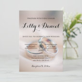 Elegante klassische Hochzeitsringe Einladung (Stehend Vorderseite)