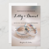 Elegante klassische Hochzeitsringe Einladung (Vorne/Hinten)
