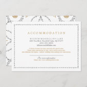 Elegante klassische Hochzeitsunterkünfte Begleitkarte (Vorne/Hinten)