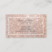 Elegante klassische Imitate Rose Gold Glitzer Meta Visitenkarte (Rückseite)
