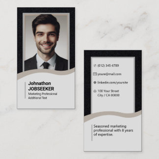 Elegante klassische Jobsuche Schlicht grau Visitenkarte