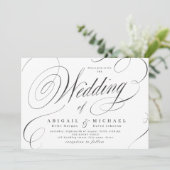 Elegante klassische Kalligrafie-Hochzeit Einladung (Stehend Vorderseite)