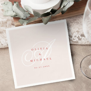 Elegante klassische Kalligrafie Hochzeit im Vintag Serviette