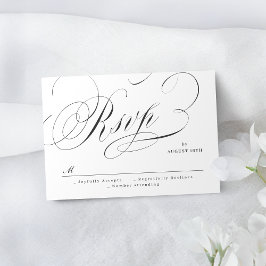 Elegante klassische Kalligrafie-Hochzeit RSVP Karte