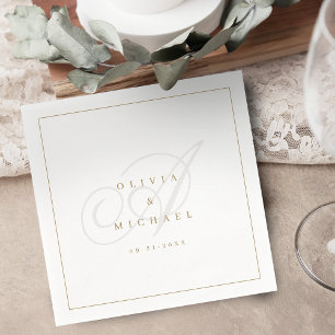 Elegante klassische Kalligrafie-Hochzeit Serviette