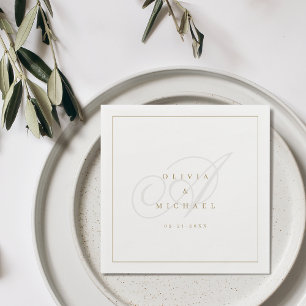 Elegante klassische Kalligrafie-Hochzeit Serviette