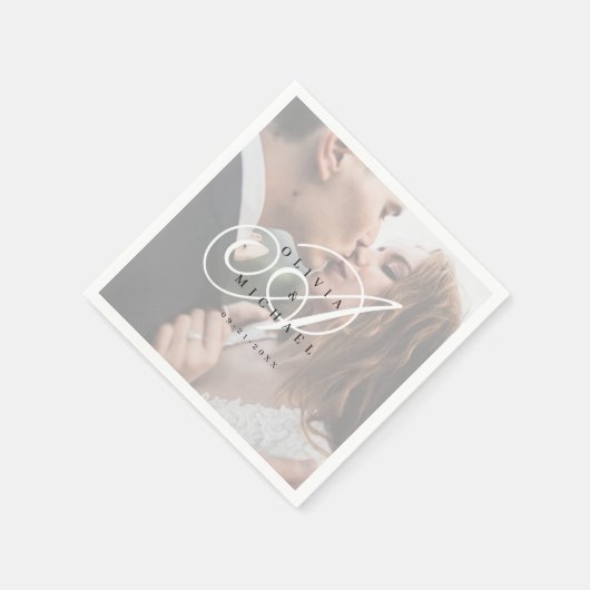 Elegante klassische Kalligrafie-Hochzeit Serviette (Ecke)