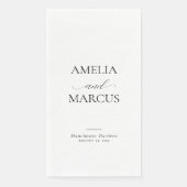 Elegante klassische Kalligrafie-Hochzeitsschrift Serviette (Vorderseite)