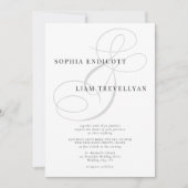 Elegante klassische Kalligraphie Ampersand Hochzei Einladung (Vorderseite)