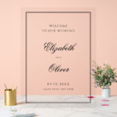 Elegante klassische Kalligraphie-Hochzeit Willkomm Acrylschild (Hochzeit)
