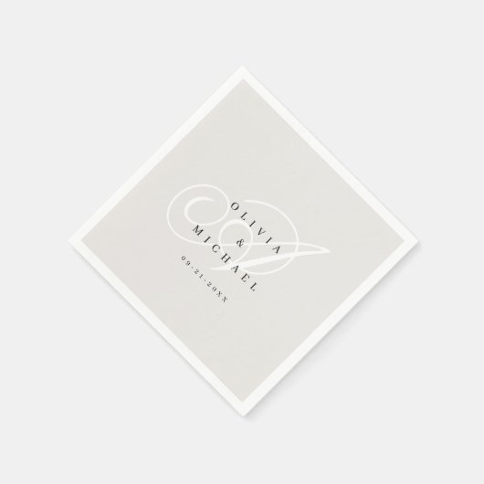 Elegante klassische Kalligraphie-Jahrgang Hochzeit Serviette (Ecke)