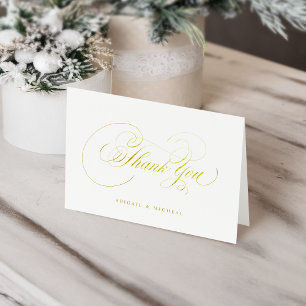 Elegante klassische Kalligraphie Vintag vielen Dan Folienkarte